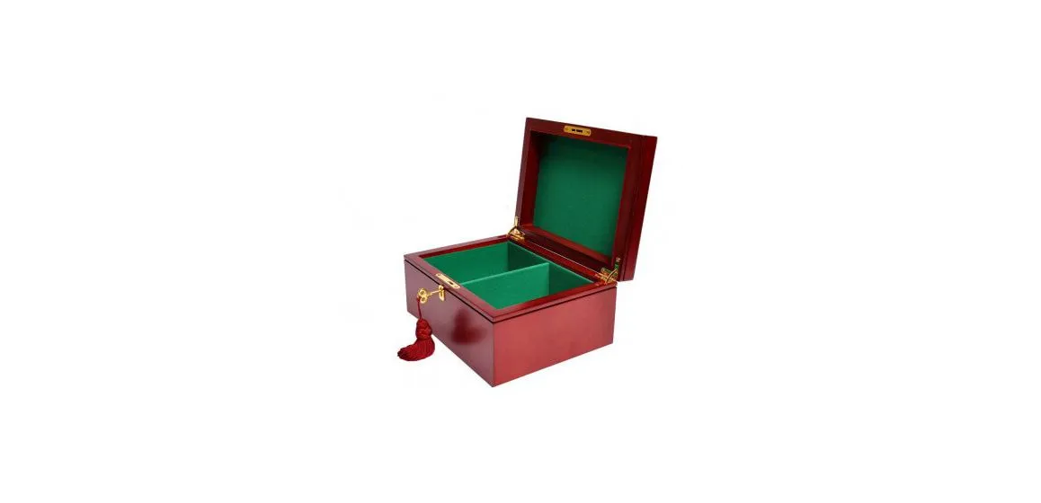 Large Red Burl Premium Chess Box