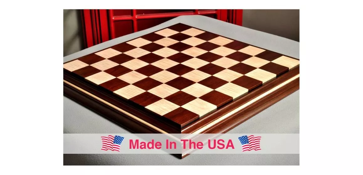 Signature Contemporary II Chess Board - Peruvian Nogal / Curly Maple - 2.5" Squares