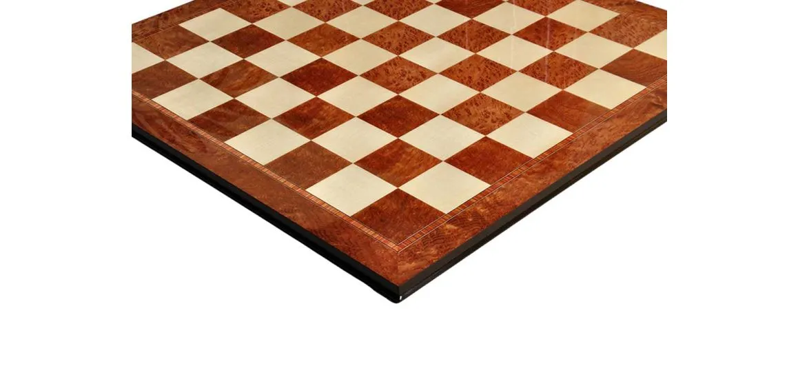 Vavona Burl & Maple Superior Traditional Chess Board - 2.5"