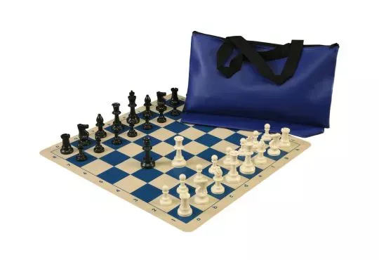 Superior Chess Set Combination with Silicone Chess Board - Triple Weighted Regulation Pieces | Silicone Chess Board | Superior Bag