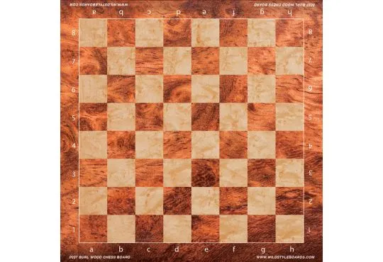 Burl Wood Chess Board - Full Color Vinyl Chess Board