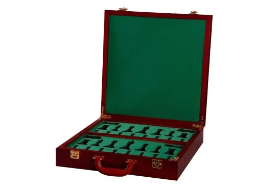 Fitted Briefcase Chess Box - Red Burl