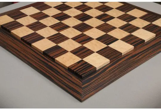 Tiger Ebony & Bird's Eye Maple Custom Contemporary II Chess Board