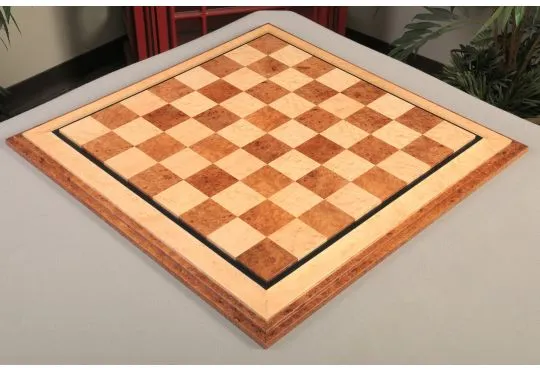 Signature Contemporary VI Luxury Chess board - OLMO BURL / BIRD'S EYE MAPLE - 2.5" Squares