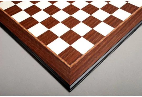 Striped Ebony & Bird's Eye Maple Standard Traditional Chess Board - 3.0"