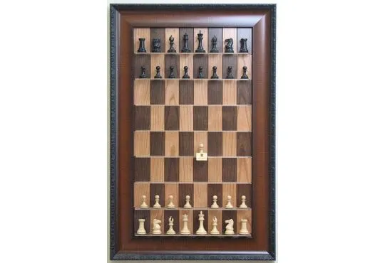 Straight Up Chess Board - Black Maple Series with Black Gold Frame