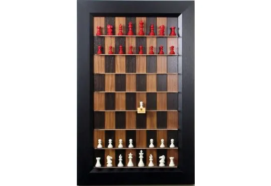 Straight Up Chess Board - Dark Walnut Series with Tuxedo Frame