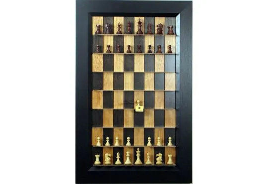 Straight Up Chess Board - Black Cherry Series with Flat Black Frame 