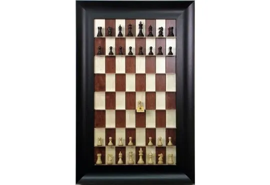 Straight Up Chess Board - Red Maple with 3 1/2" Wide Scoop Frame 