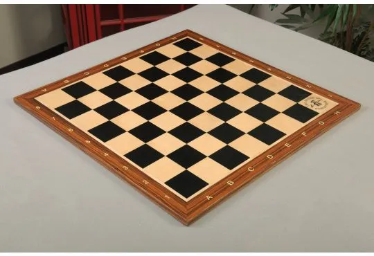 IMPERFECT - Black Anegre & Maple Wooden Tournament Chess Board - 2.25" With Notation & Logo