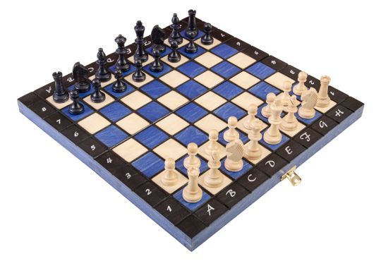 The Large Blue Magnetic Chess Set