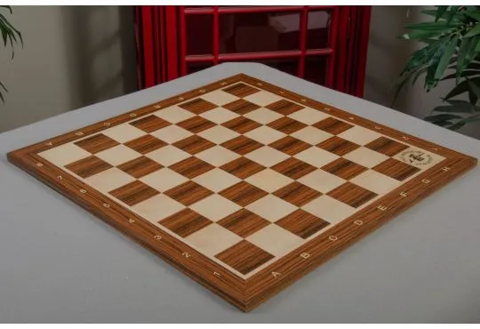 IMPERFECT - Burmese Rosewood & Maple Wooden Tournament Chess Board - 2.25" With Notation & Logo