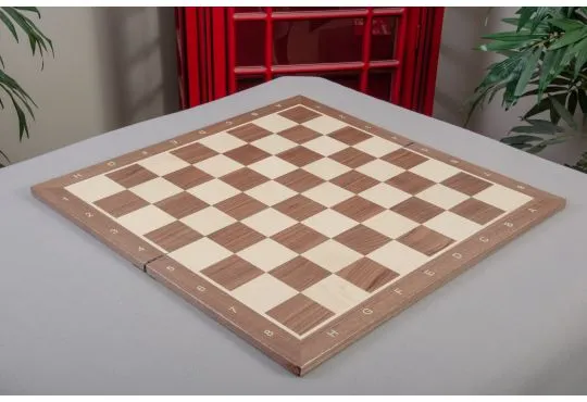 IMPERFECT - Folding Walnut & Maple Wooden Chess Board - 2.25" With Notation & Logo