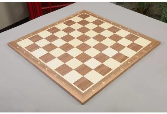 IMPERFECT - Walnut & Maple Wooden Tournament Chess Board - 2.25" With Notation