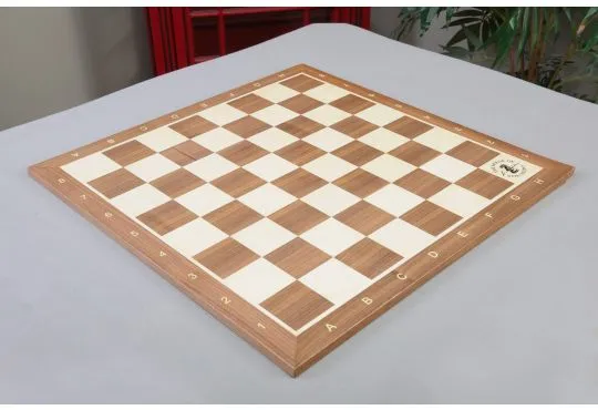 IMPERFECT - 2.25" - WALNUT - WITH NOTATION AND LOGO - Wooden Tournament Chess Board