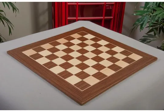 IMPERFECT - Striped Ebony & Maple Classic Traditional Chess Board - 2.25" Squares