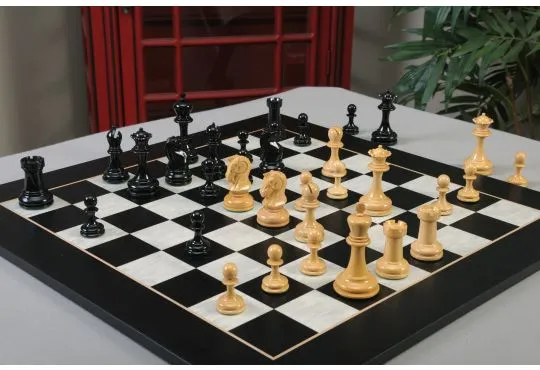 IMPERFECT - The Camaratta Collection - The Cambridge Springs Series Chess Pieces - 3.875" King - Black & Natural Lacquered