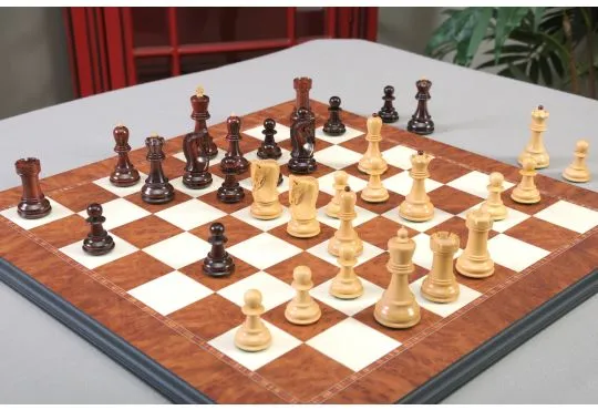 IMPERFECT - The Zagreb '59 Luxury Chess Set - Pieces Only - 2.875" King - Blood Rosewood