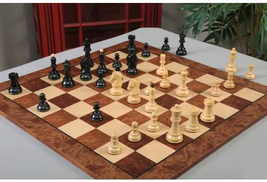 IMPERFECT - The Fischer Dubrovnik Series Chess Set - Pieces Only - 3.625" King - Ebonized Boxwood