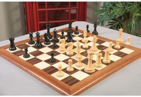 IMPERFECT - The Camaratta Collection - The 1885 Lasker Series Luxury Chess Set - Pieces Only - 4.4" King - Ebonized Boxwood