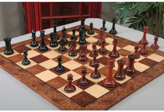 IMPERFECT - Collector Prestige Luxury Chess Pieces - 4.4" King  - Blood Rosewood & Ebony