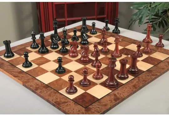 IMPERFECT - Collector Prestige Luxury Chess Pieces - 4.4" King  - Blood Rosewood & Ebony