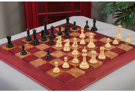 IMPERFECT PROTOTYPE - Parthenon WOOD Chess Pieces - GENUINE EBONY / BOXWOOD - 4.0" King