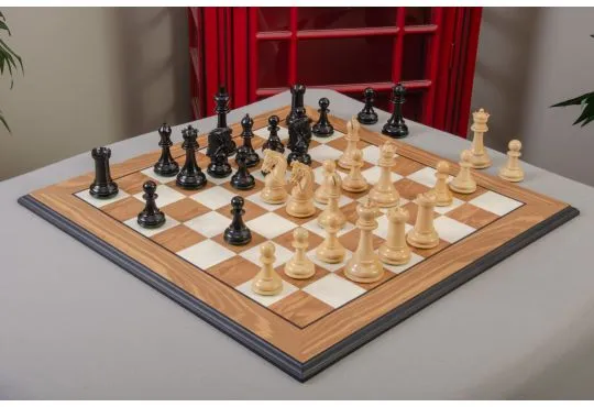 IMPERFECT - 4.4" Sultan - GENUINE EBONY / BOXWOOD - Wood Chess Pieces