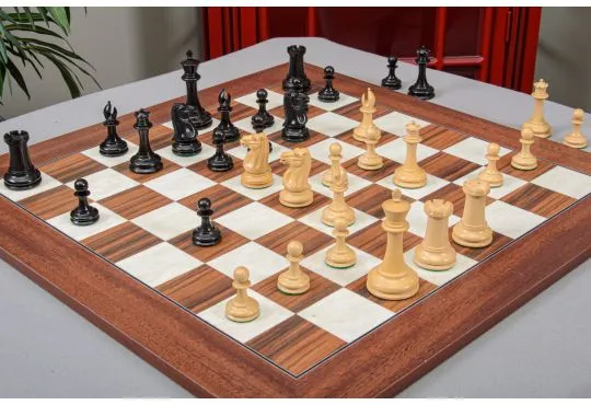 IMPERFECT - 3.625" Cooke - GENUINE EBONY / NATURAL BOXWOOD - Wood Chess Pieces