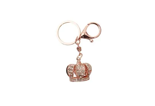 Metal King's Crown Keychain - 1" Rose Gold