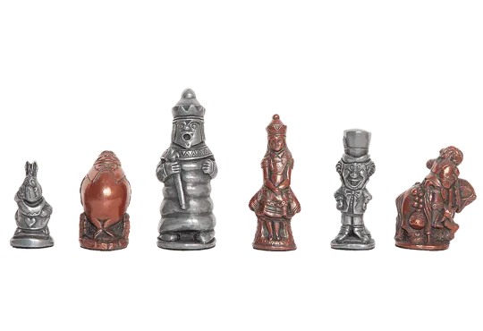 Alice in Wonderland Chess Pieces - 3.5" King - Metallic