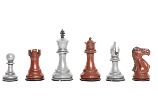 Staunton Themed Chess Pieces - 3.5" King - Metallic