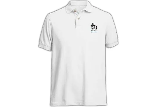 80th Anniversary US Chess Polo Shirt - WHITE