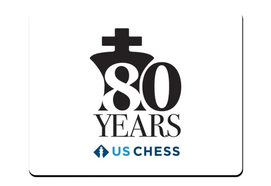 US Chess Federation 80th Anniversary - Mousepad - White