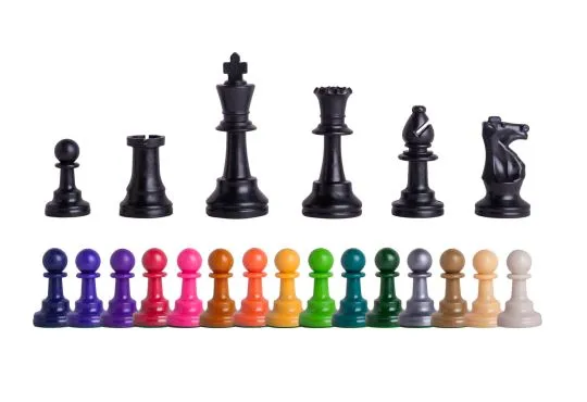 Triple Weighted Colored Regulation Plastic Chess Pieces - 3.75" King