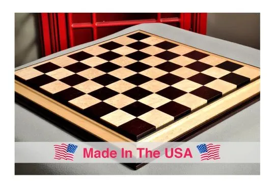 Signature Contemporary III Luxury Chess board - AFRICAN PALISANDER / BIRD'S EYE MAPLE - 2.5" Squares