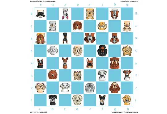 Little Puppies - Full Color Vinyl Chess Board