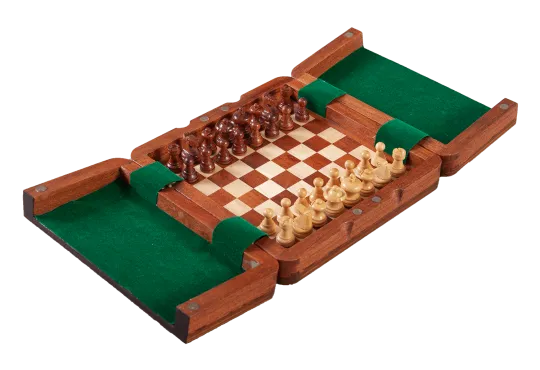 ULTIMATE WOODEN Magnetic Travel Chess Set - 8"