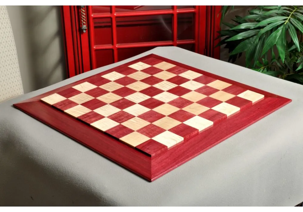 Custom Contemporary Chess Board - Purpleheart / Curly Maple - 2.5 Squares