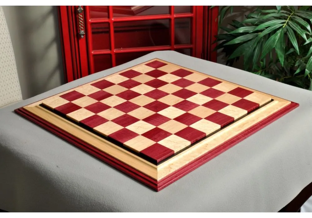 Signature Contemporary III Luxury Chess board - PURPLEHEART / BIRD'S EYE  MAPLE - 2.5 Squares