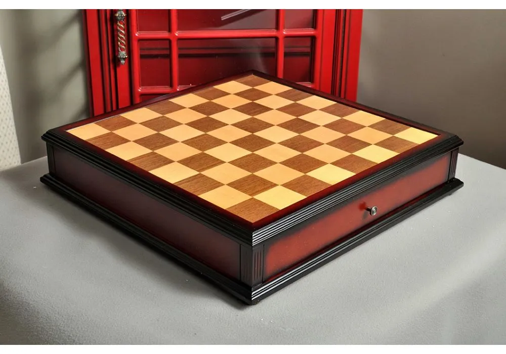 Walnut Maple Classical Tiroir Chess Board Storage