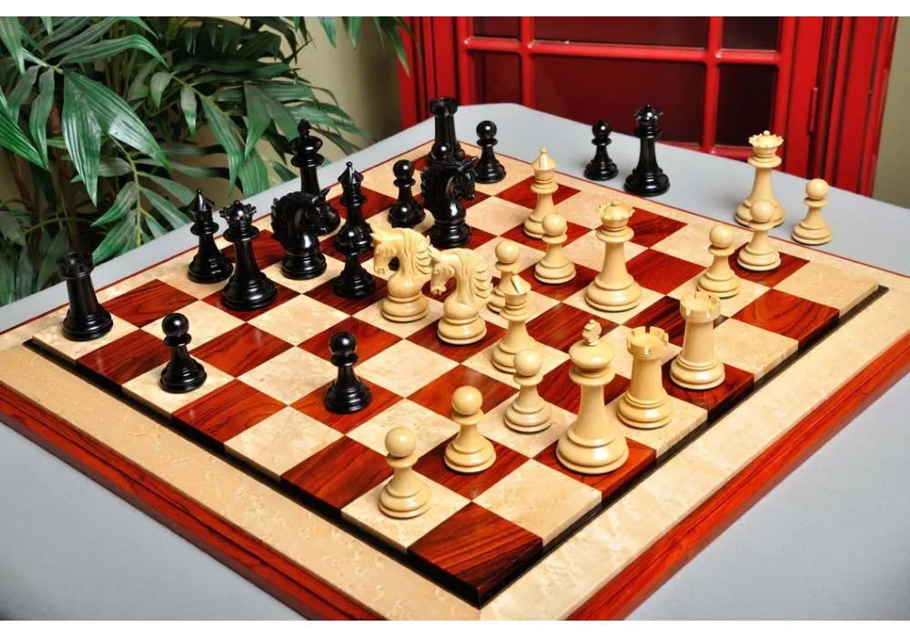 20 Large Olivewood & Wengue Inlaid Wooden Chess Board with 2 Squares