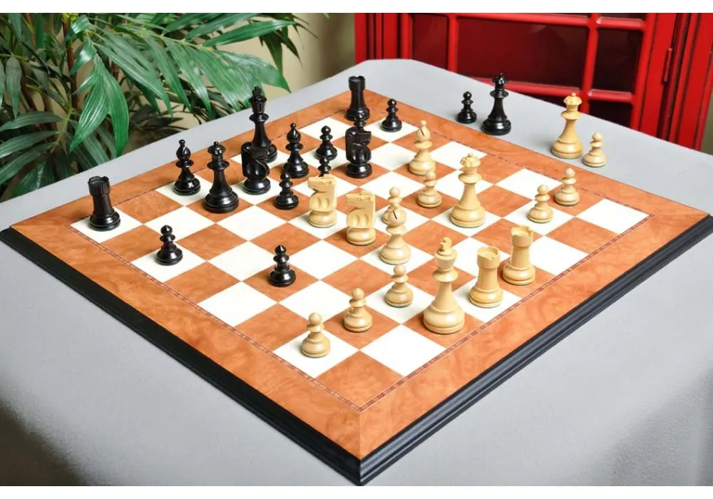 The Queen's Gambit Final Game Chess Set Ebonized & Boxwood Pieces with  Queen's Gambit Board - 4 King