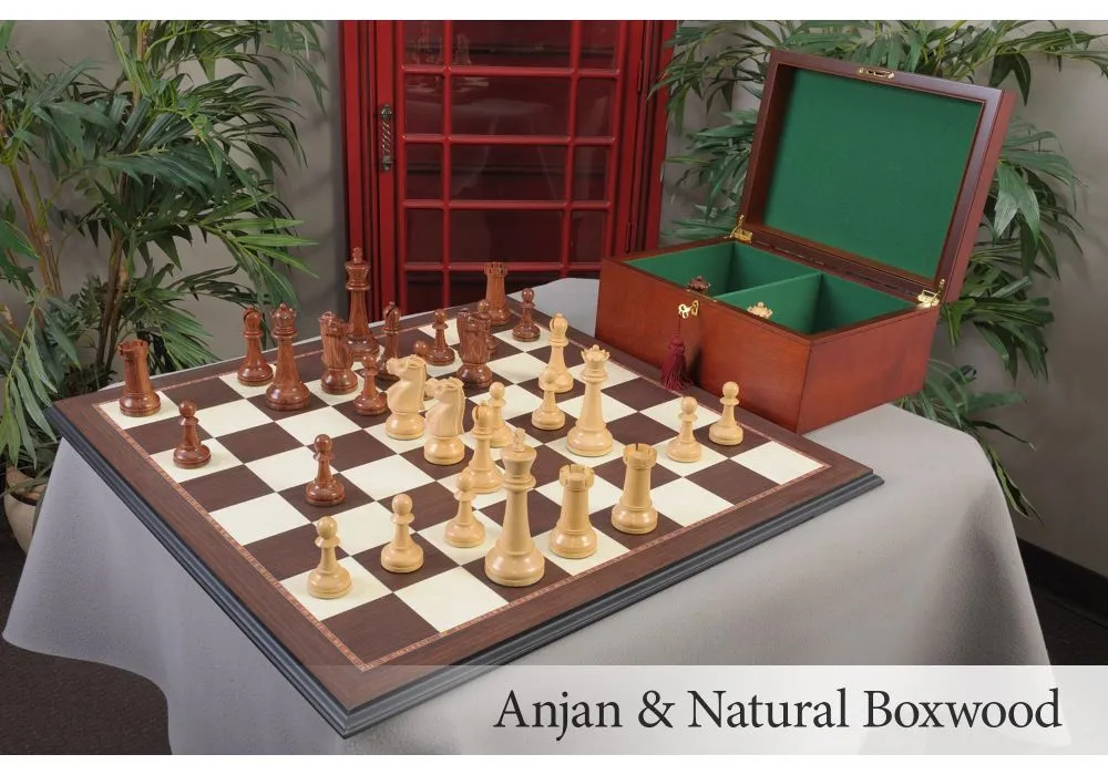 The House of Staunton The Grandmaster Chess Set, Box, and Board Combination  - Ebonized Boxwood