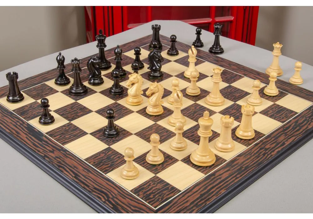 Craftsman Chess Set in 3.75 Tounament Chess Piece in Ebony Wood