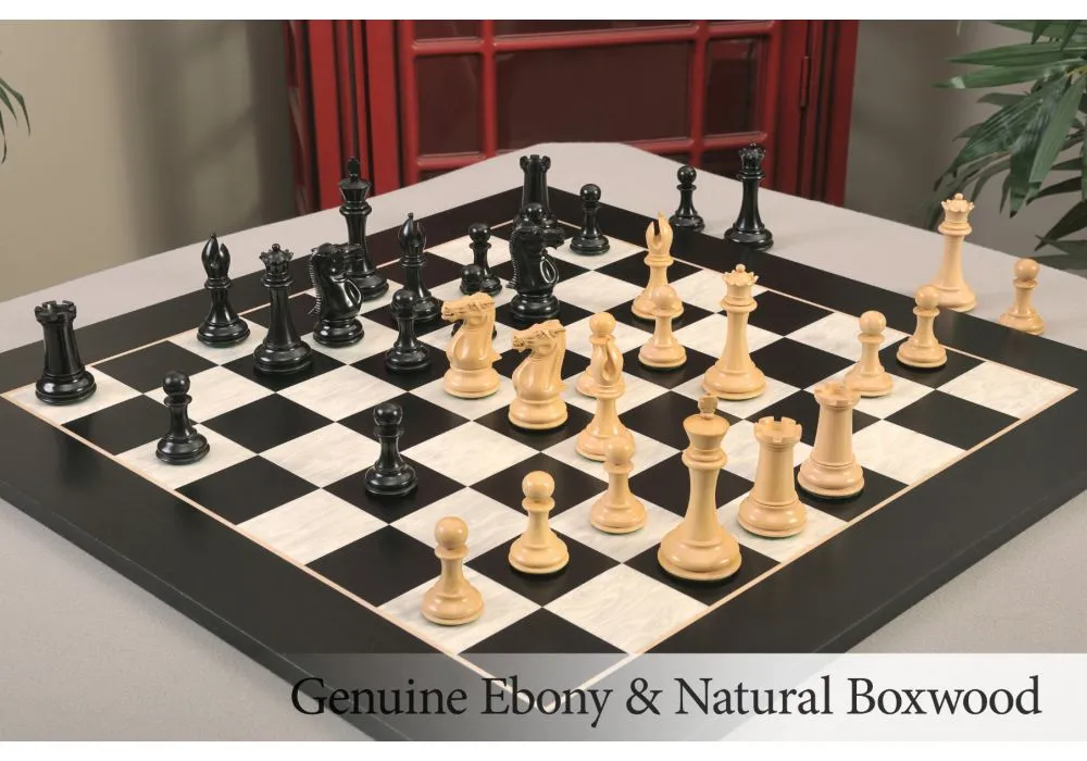 Queens Gambit Series Complete Chess Set Boxwood & Ebony 