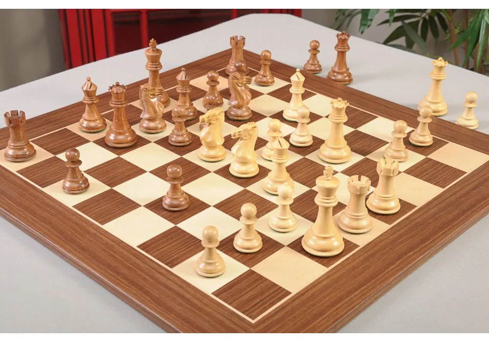 The Queen's Gambit Final Game Chess Set Ebonized & Boxwood Pieces with  Queen's Gambit Board - 4 King