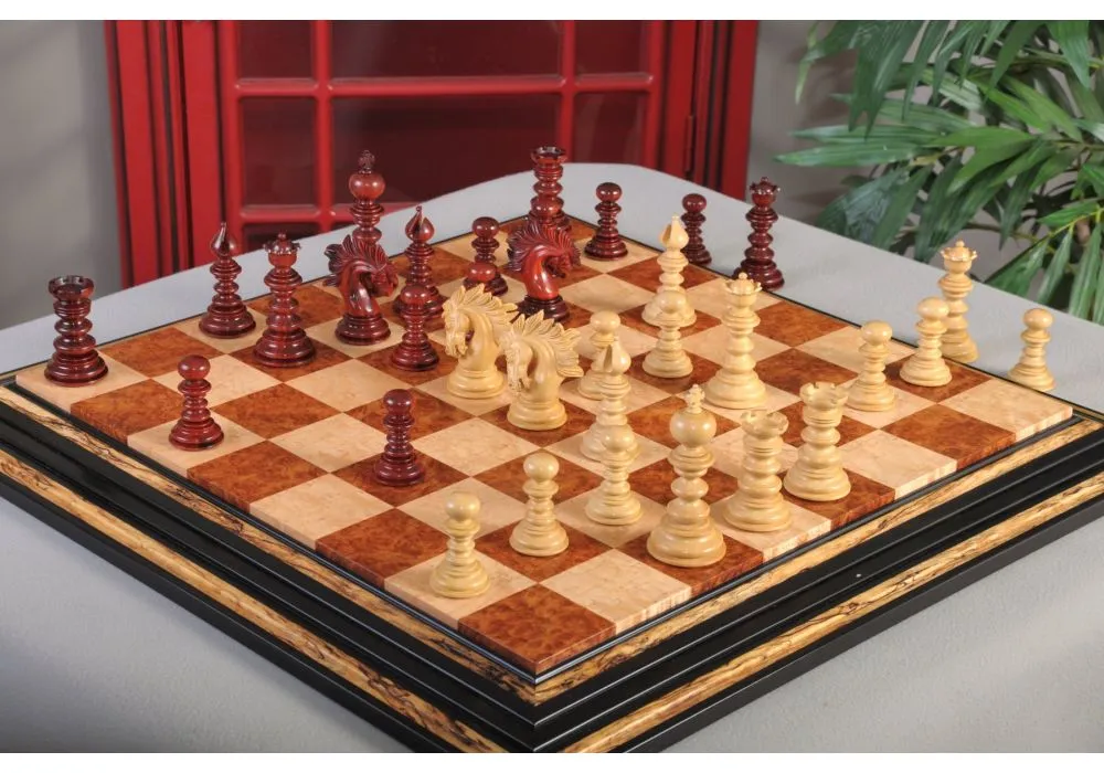 Designer Savano Series Chess Pieces Boxwood & Padauk Matte Finish