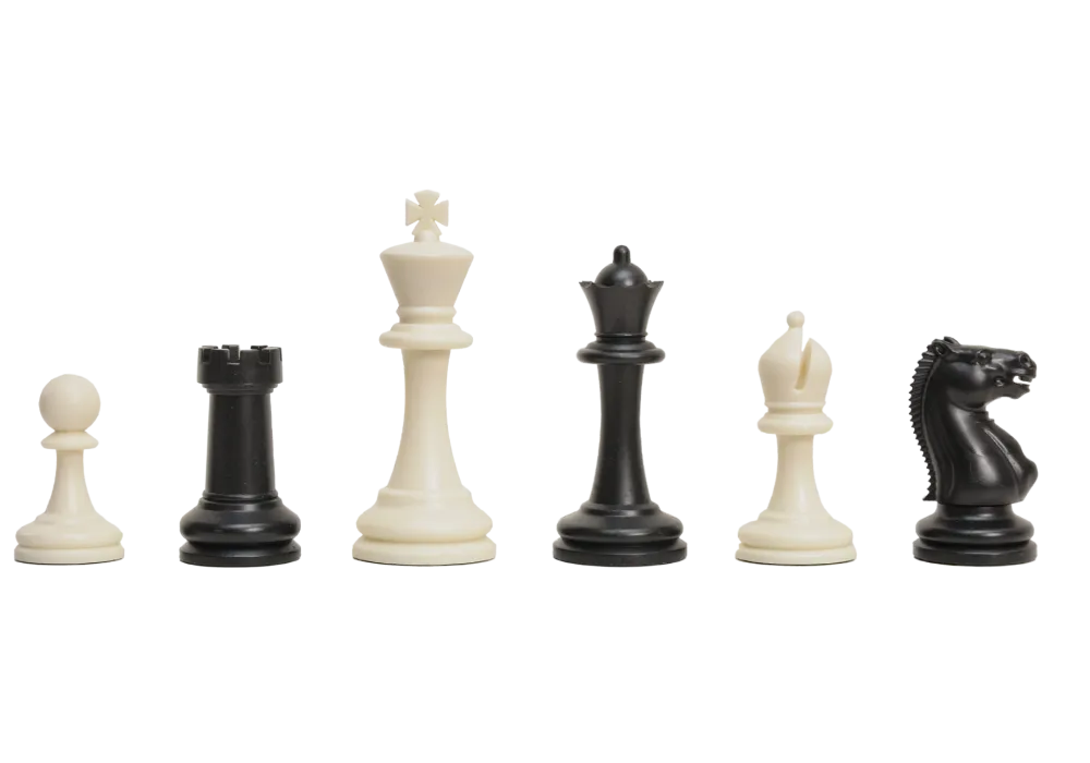 Master Series Single Weighted Plastic Chess Pieces - 3.75 King - Black &  White Set