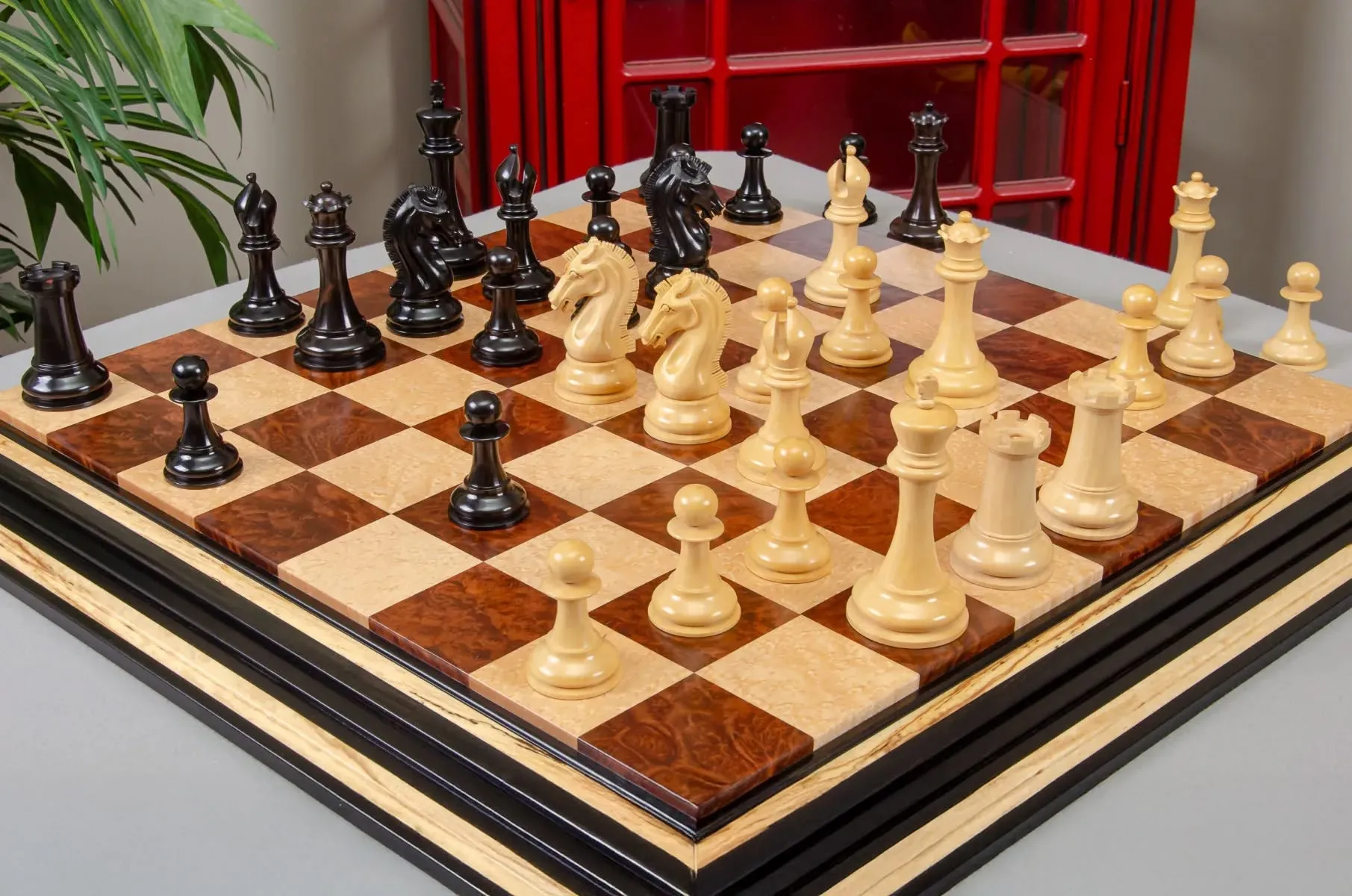 IMPERFECT - 4.4" FOREVER - Commemorative Edition of the St. Louis Chess Club Commemorative Chess Pieces - GENUINE EBONY /BOXWOOD
